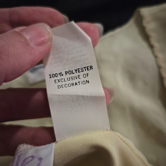 Vintage 1970s Cinema Etoile Yellow Satin PJ Set Embroidered Loungewear - Picture 8 of 8